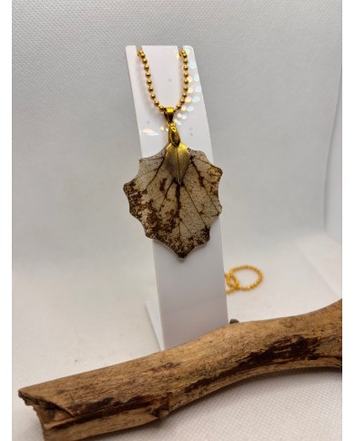 COLLAR ARTESANO DE HOJA NATURAL EDICION LIMITADA