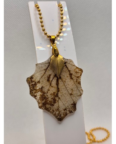 COLLAR ARTESANO DE HOJA NATURAL EDICION LIMITADA