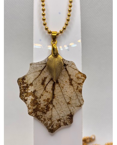 COLLAR ARTESANO DE HOJA NATURAL EDICION LIMITADA