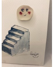 Ilustración pintada a mano con acuarela y cristal marino