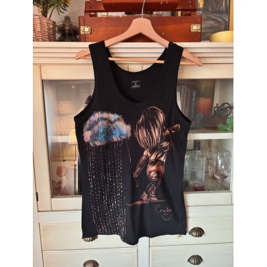 CAMISETA PINTADA A MANO CON LEJÍA