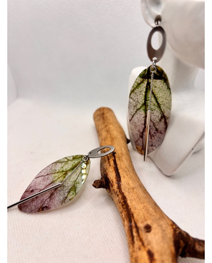 EDICIÓN LIMITADA pendientes artesanos de hoja natural