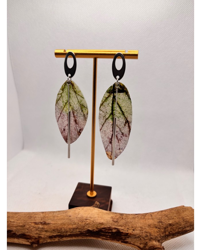 EDICIÓN LIMITADA pendientes artesanos de hoja natural
