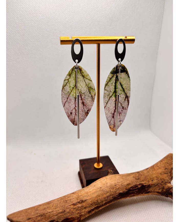 EDICIÓN LIMITADA pendientes artesanos de hoja natural