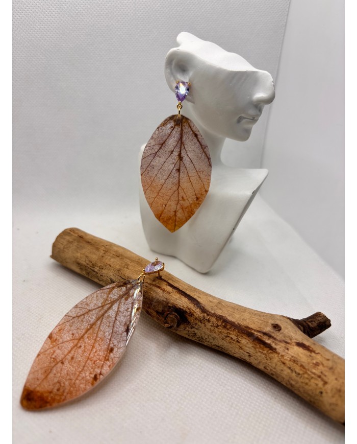 EDICIÓN LIMITADA pendientes artesanos de hoja natural