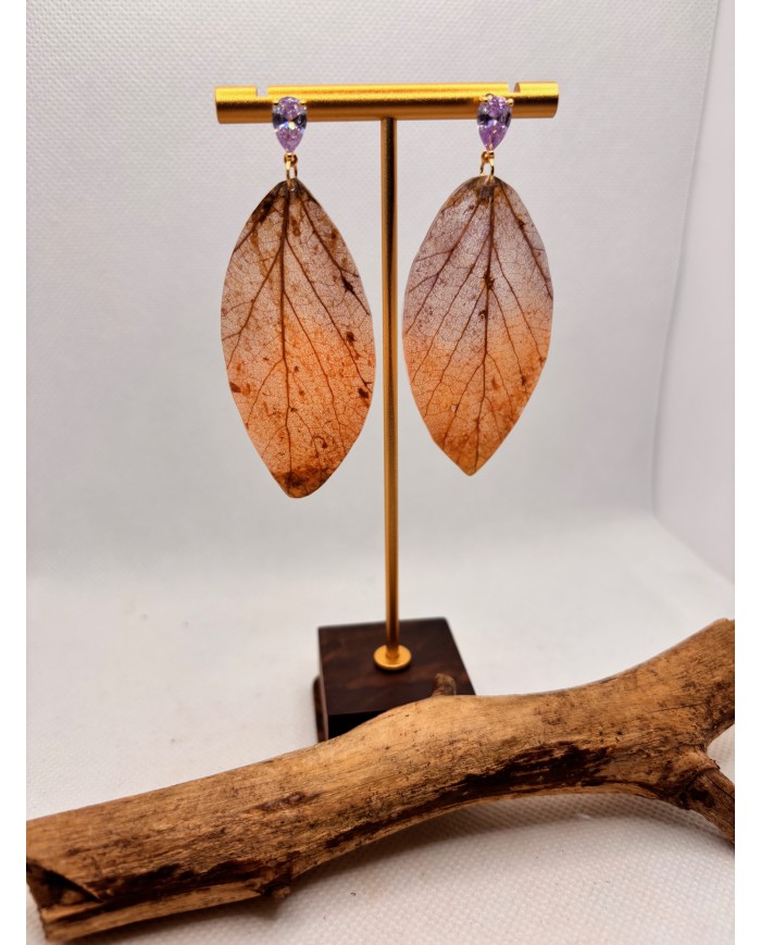 EDICIÓN LIMITADA pendientes artesanos de hoja natural
