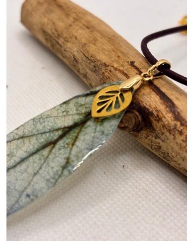 COLLAR ARTESANO DE HOJA NATURAL