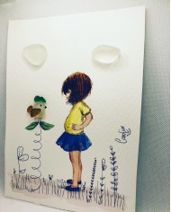 Ilustración pintada a mano con cristal marino