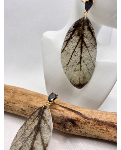 EDICIÓN LIMITADA pendientes artesanos de hoja natural