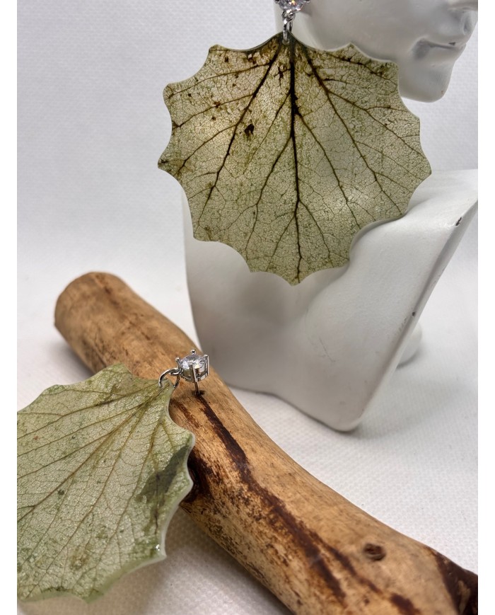 EDICIÓN LIMITADA  pendientes de hoja natural esqueletizada