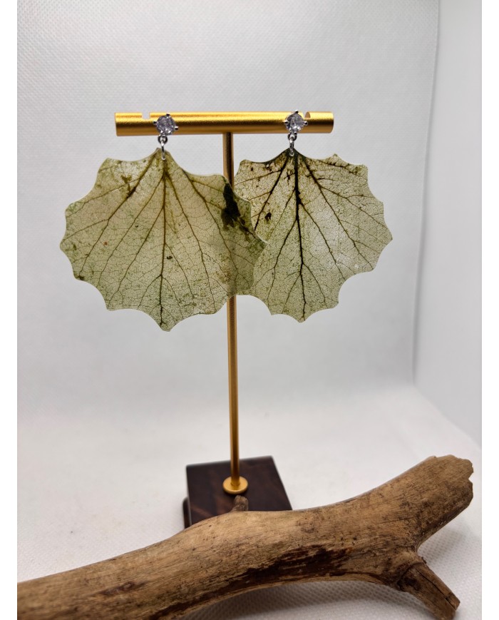 EDICIÓN LIMITADA  pendientes de hoja natural esqueletizada