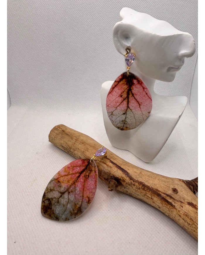 EDICIÓN LIMITADA pendientes artesanos de hoja natural