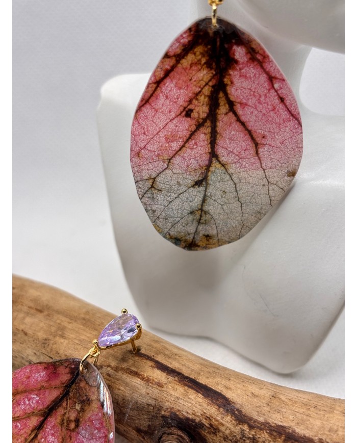 EDICIÓN LIMITADA pendientes artesanos de hoja natural