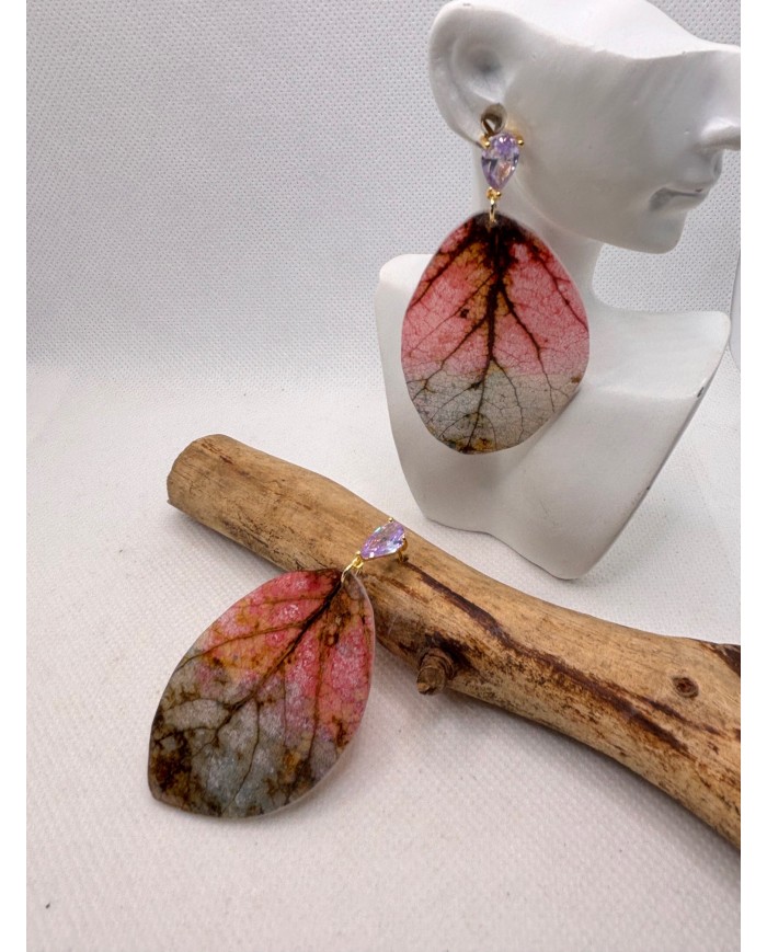 EDICIÓN LIMITADA pendientes artesanos de hoja natural