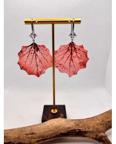 EDICIÓN LIMITADA pendientes artesanos de hoja natural esqueletizada