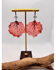 EDICIÓN LIMITADA pendientes artesanos de hoja natural esqueletizada