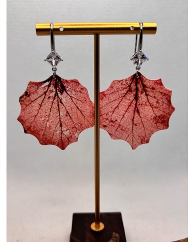 EDICIÓN LIMITADA pendientes artesanos de hoja natural esqueletizada