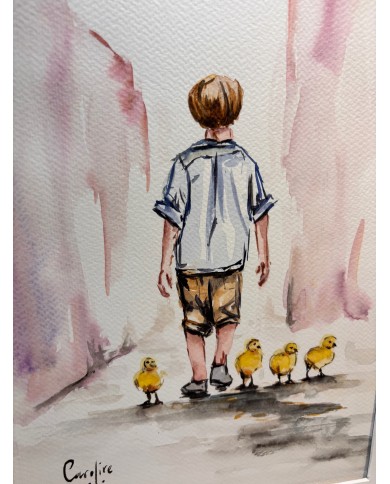 ILUSTRACIÓN acuarela pintada a mano con acuarelas