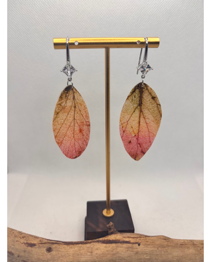 EDICIÓN LIMITADA pendientes artesanos de hoja natural esqueletizada