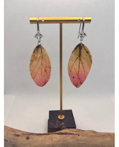 EDICIÓN LIMITADA pendientes artesanos de hoja natural esqueletizada