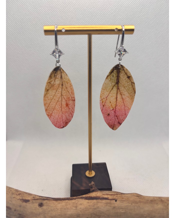 EDICIÓN LIMITADA pendientes artesanos de hoja natural esqueletizada