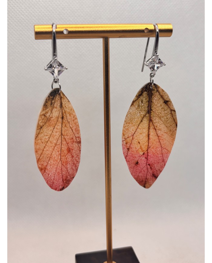 EDICIÓN LIMITADA pendientes artesanos de hoja natural esqueletizada