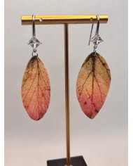 EDICIÓN LIMITADA pendientes artesanos de hoja natural esqueletizada