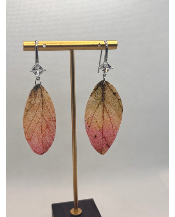 EDICIÓN LIMITADA pendientes artesanos de hoja natural esqueletizada