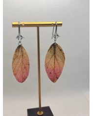 EDICIÓN LIMITADA pendientes artesanos de hoja natural esqueletizada