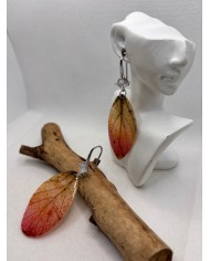 EDICIÓN LIMITADA pendientes artesanos de hoja natural esqueletizada