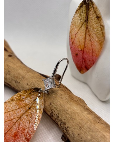 EDICIÓN LIMITADA pendientes artesanos de hoja natural esqueletizada