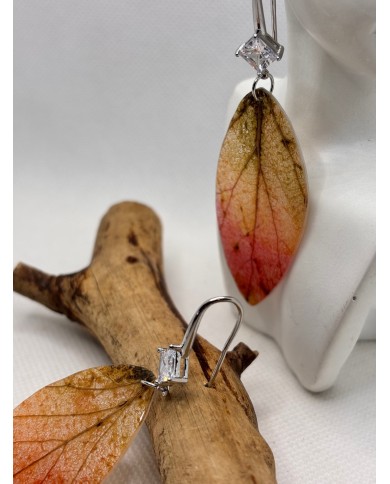 EDICIÓN LIMITADA pendientes artesanos de hoja natural esqueletizada