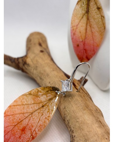 EDICIÓN LIMITADA pendientes artesanos de hoja natural esqueletizada