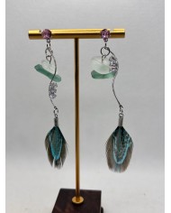 PENDIENTES ARTESANOS DE CRISTAL MARINO