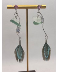 PENDIENTES ARTESANOS DE CRISTAL MARINO