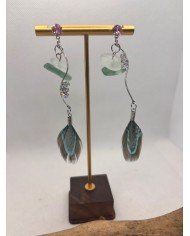 PENDIENTES ARTESANOS DE CRISTAL MARINO