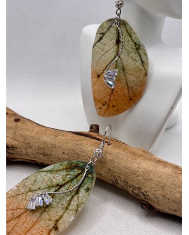 EDICIÓN LIMITADA pendientes artesanos de hoja natural