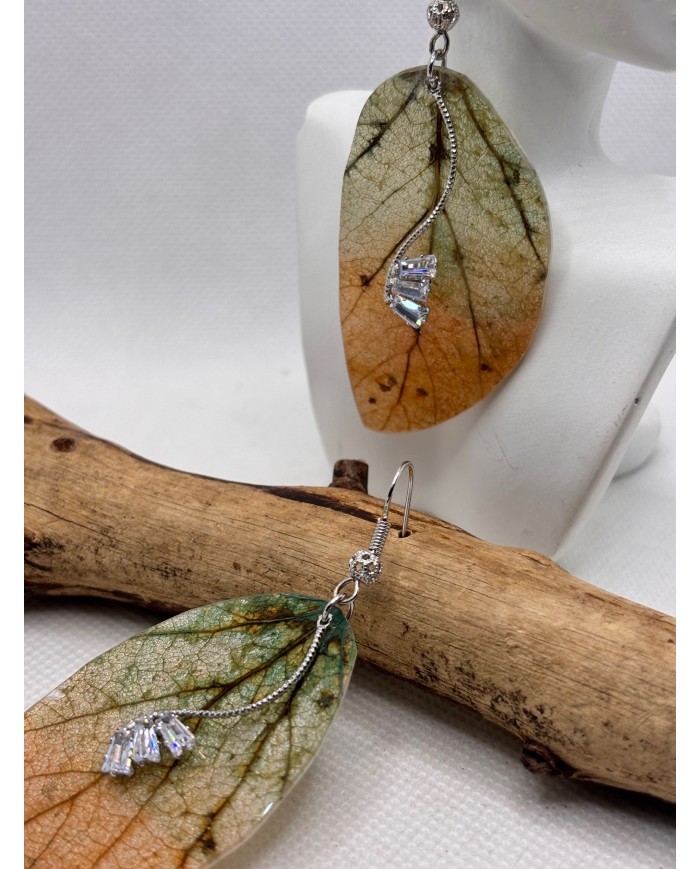 EDICIÓN LIMITADA pendientes artesanos de hoja natural