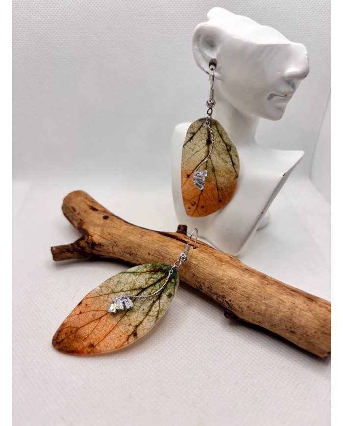 EDICIÓN LIMITADA pendientes artesanos de hoja natural