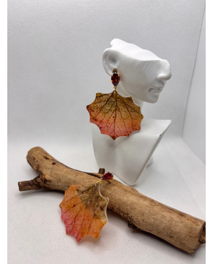 EDICIÓN LIMITADA pendientes artesanos de hoja natural esqueletizada