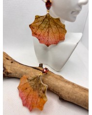 EDICIÓN LIMITADA pendientes artesanos de hoja natural esqueletizada