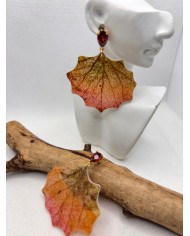 EDICIÓN LIMITADA pendientes artesanos de hoja natural esqueletizada