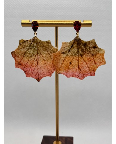 EDICIÓN LIMITADA pendientes artesanos de hoja natural esqueletizada