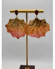 EDICIÓN LIMITADA pendientes artesanos de hoja natural esqueletizada