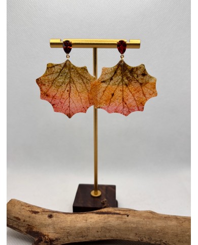 EDICIÓN LIMITADA pendientes artesanos de hoja natural esqueletizada