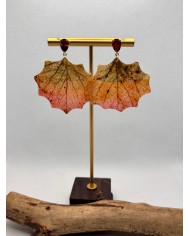 EDICIÓN LIMITADA pendientes artesanos de hoja natural esqueletizada