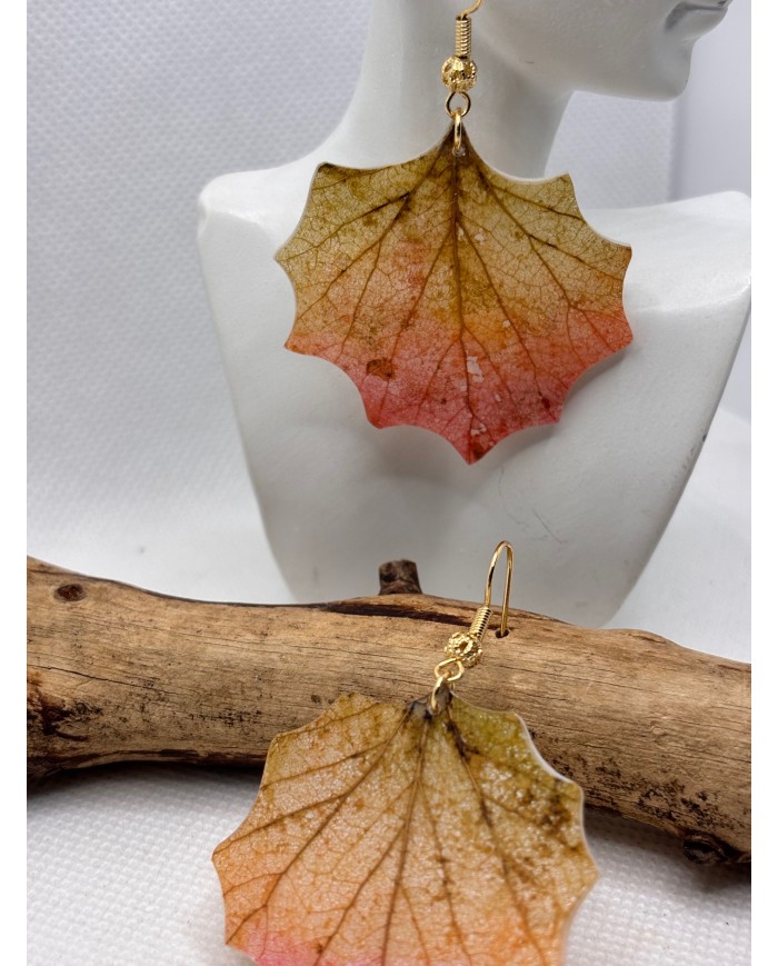 EDICIÓN LIMITADA pendientes artesanos de hoja natural