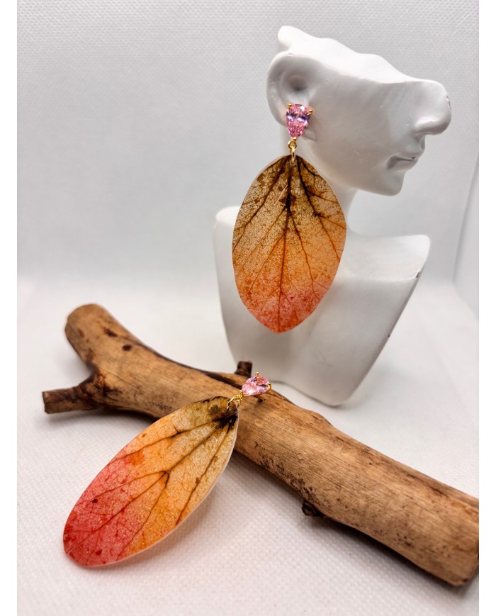 EDICIÓN LIMITADA pendientes artesanos de hoja natural