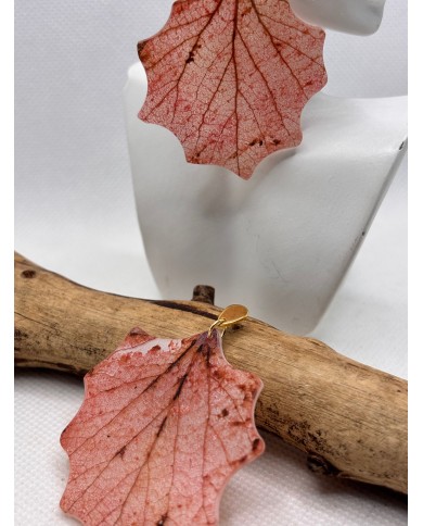 EDICIÓN LIMITADA pendientes artesanos de hoja natural esqueletizada