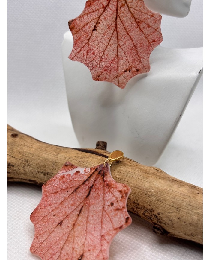 EDICIÓN LIMITADA pendientes artesanos de hoja natural esqueletizada